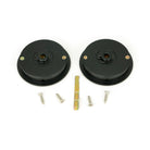 Matt Black 60mm Art Deco Round Pull - Privacy Set | From The Anvil-Cabinet Pulls-Yester Home