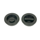 Matt Black 60mm Art Deco Round Pull - Privacy Set | From The Anvil-Cabinet Pulls-Yester Home