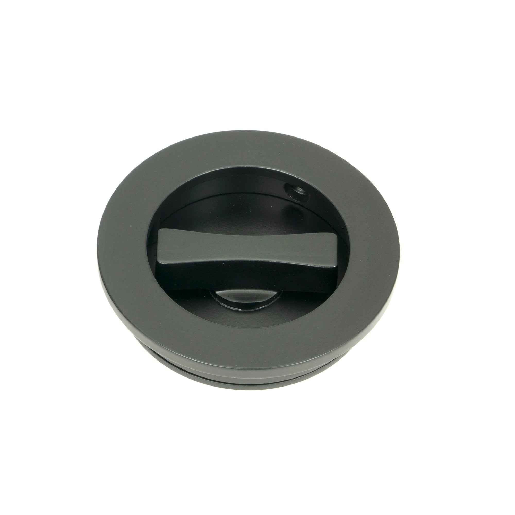 Matt Black 60mm Plain Round Pull - Privacy Set | From The Anvil-Cabinet Pulls-Yester Home