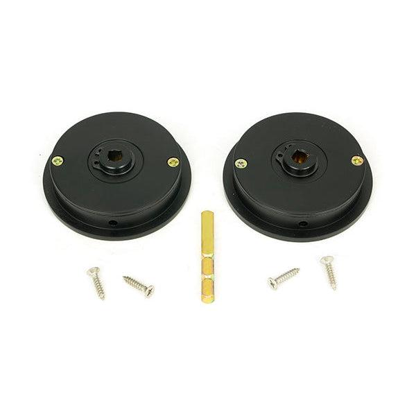 Matt Black 60mm Plain Round Pull - Privacy Set | From The Anvil-Cabinet Pulls-Yester Home