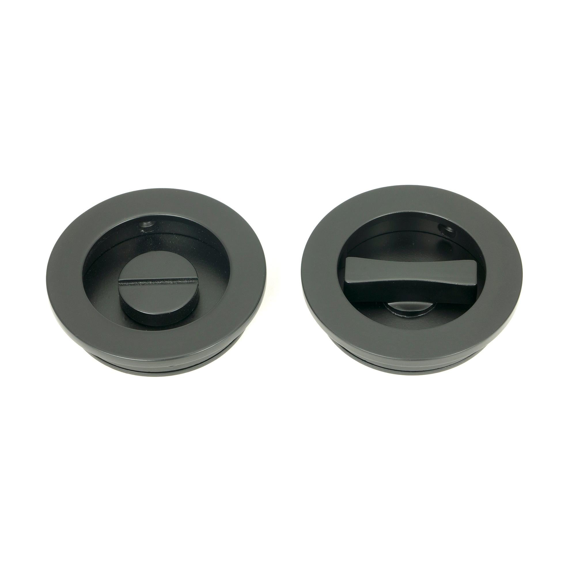 Matt Black 60mm Plain Round Pull - Privacy Set | From The Anvil - Cabinet Pulls - From The Anvil - Yester Home