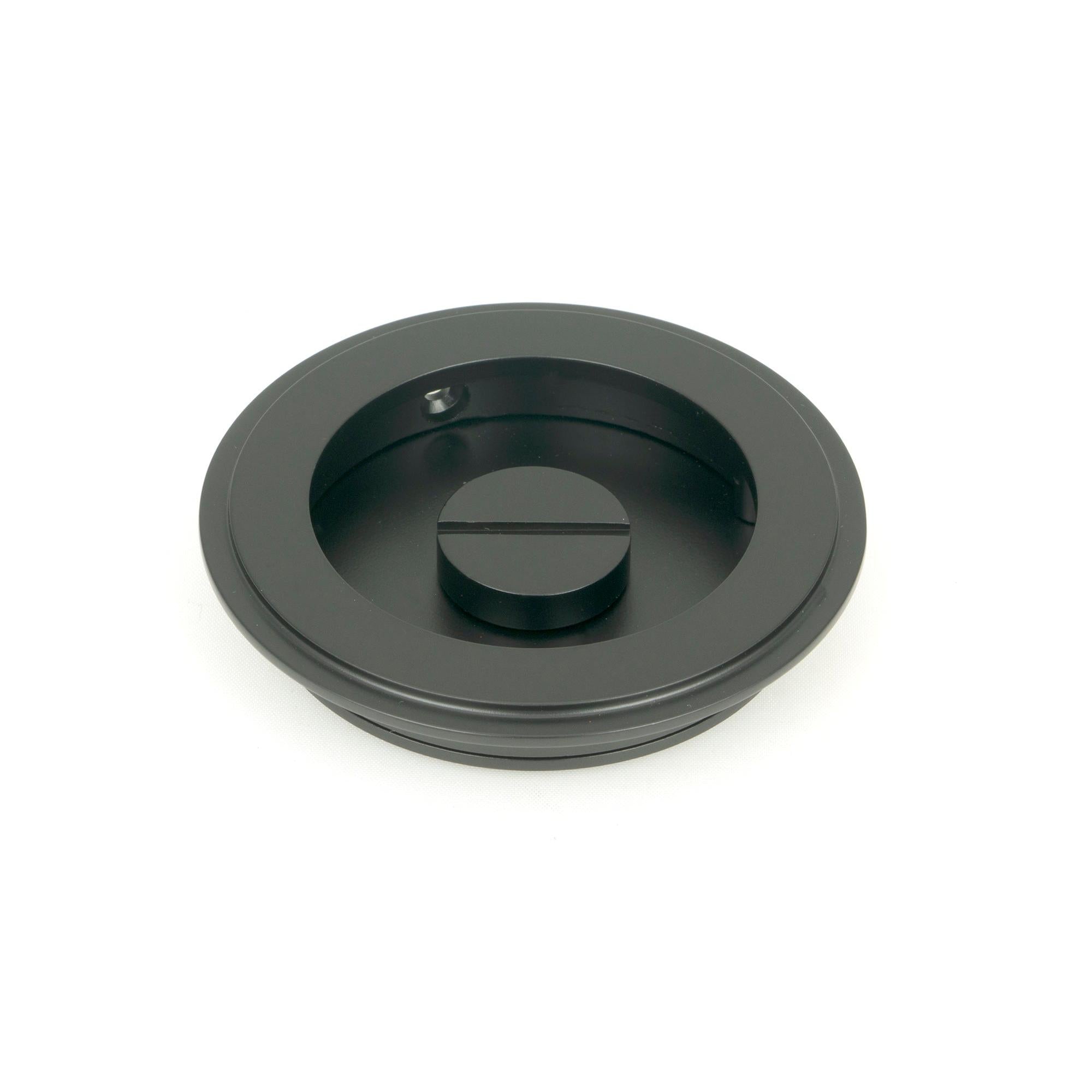 Matt Black 75mm Art Deco Round Pull - Privacy Set | From The Anvil - Cabinet Pulls - From The Anvil - Yester Home