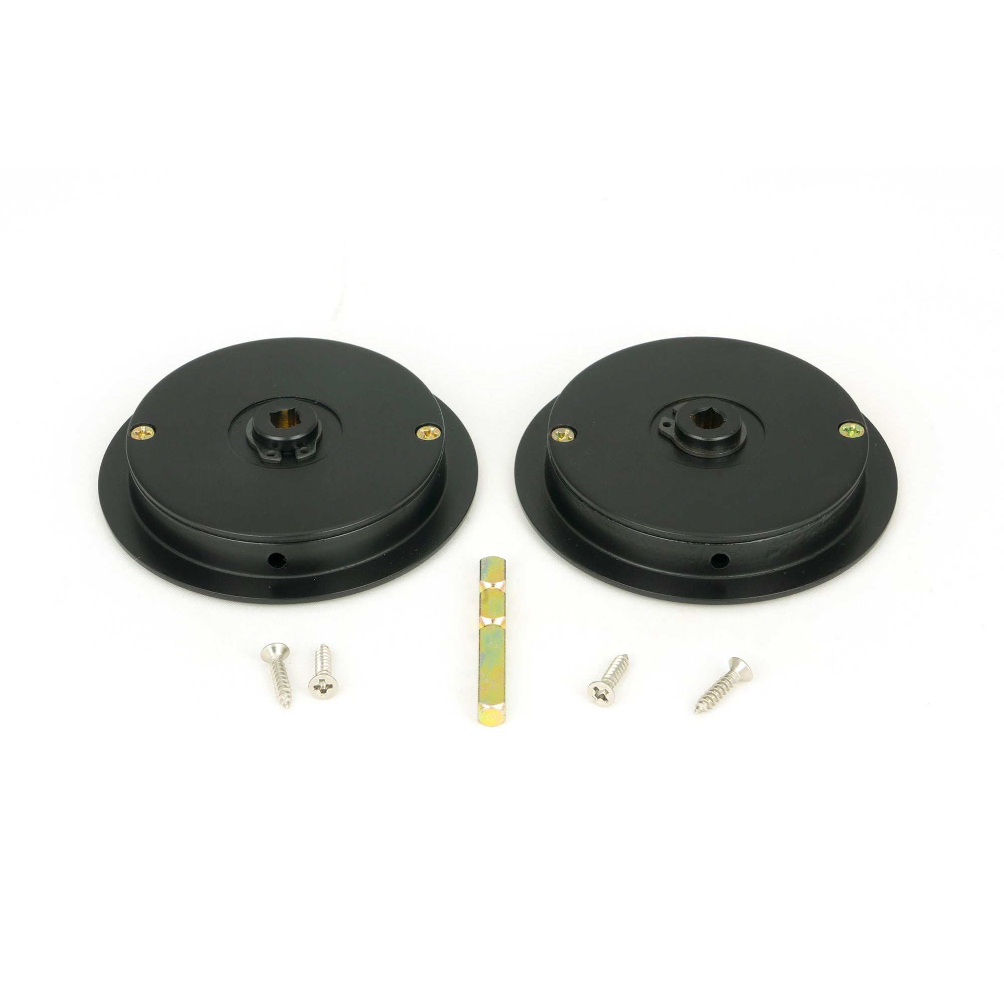 Matt Black 75mm Art Deco Round Pull - Privacy Set | From The Anvil-Cabinet Pulls-Yester Home