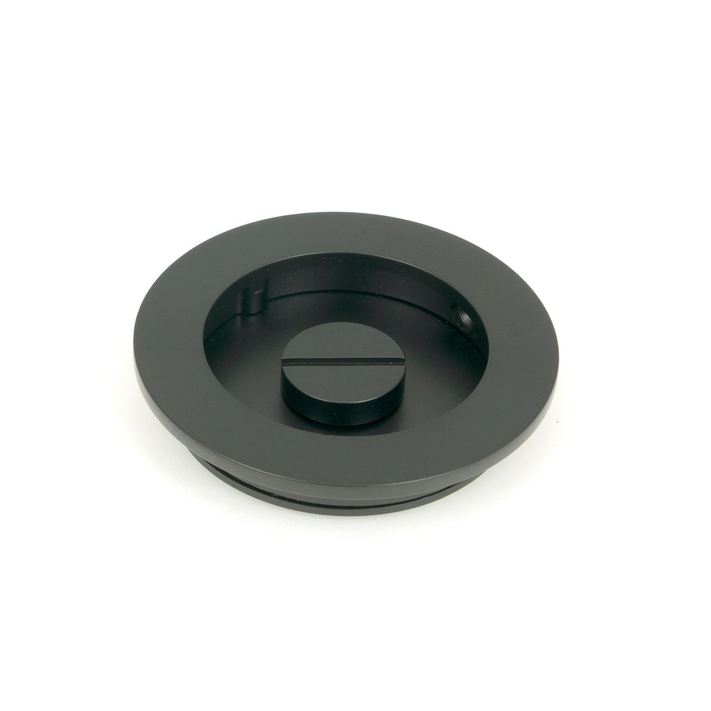 Matt Black 75mm Plain Round Pull - Privacy Set | From The Anvil-Cabinet Pulls-Yester Home