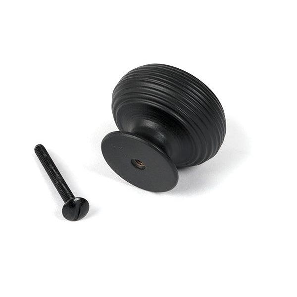 Matt Black Beehive Cabinet Knob 40mm | From The Anvil-Cabinet Knobs-Yester Home