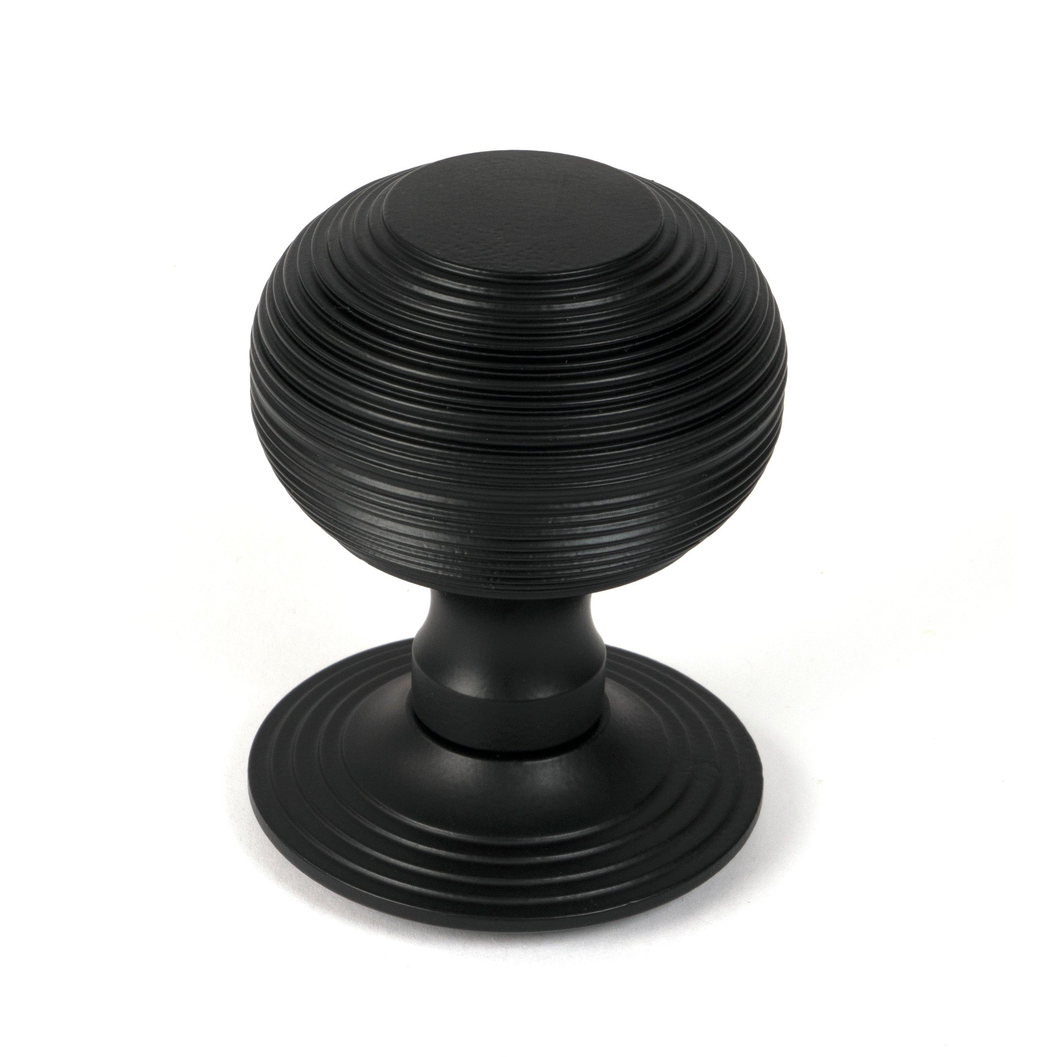 Matt Black Beehive Centre Door Knob | From The Anvil-Centre Door Knobs-Yester Home