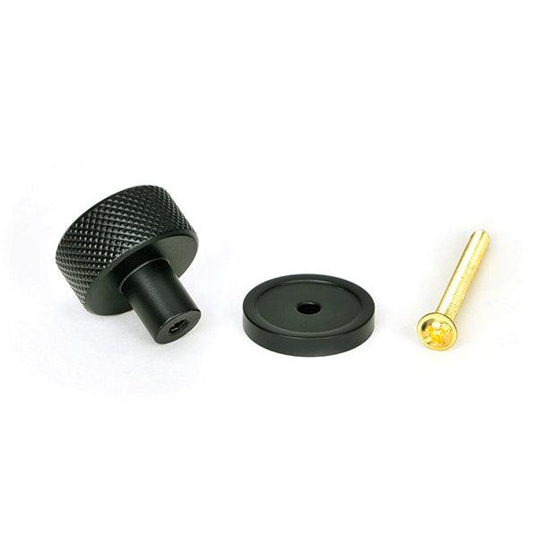 Matt Black Brompton Cabinet Knob - 25mm (Plain) | From The Anvil-Cabinet Knobs-Yester Home