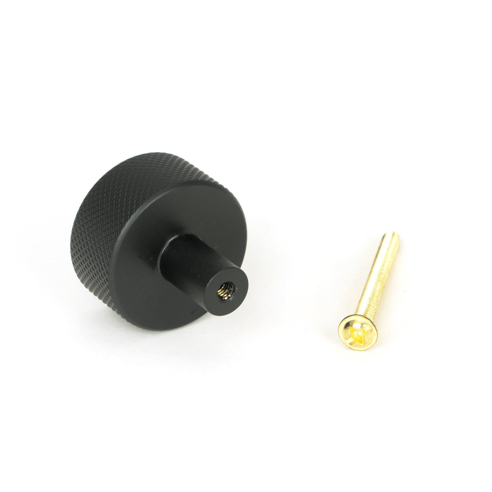 Matt Black Brompton Cabinet Knob - 32mm (No rose) | From The Anvil - Cabinet Knobs - From The Anvil - Yester Home