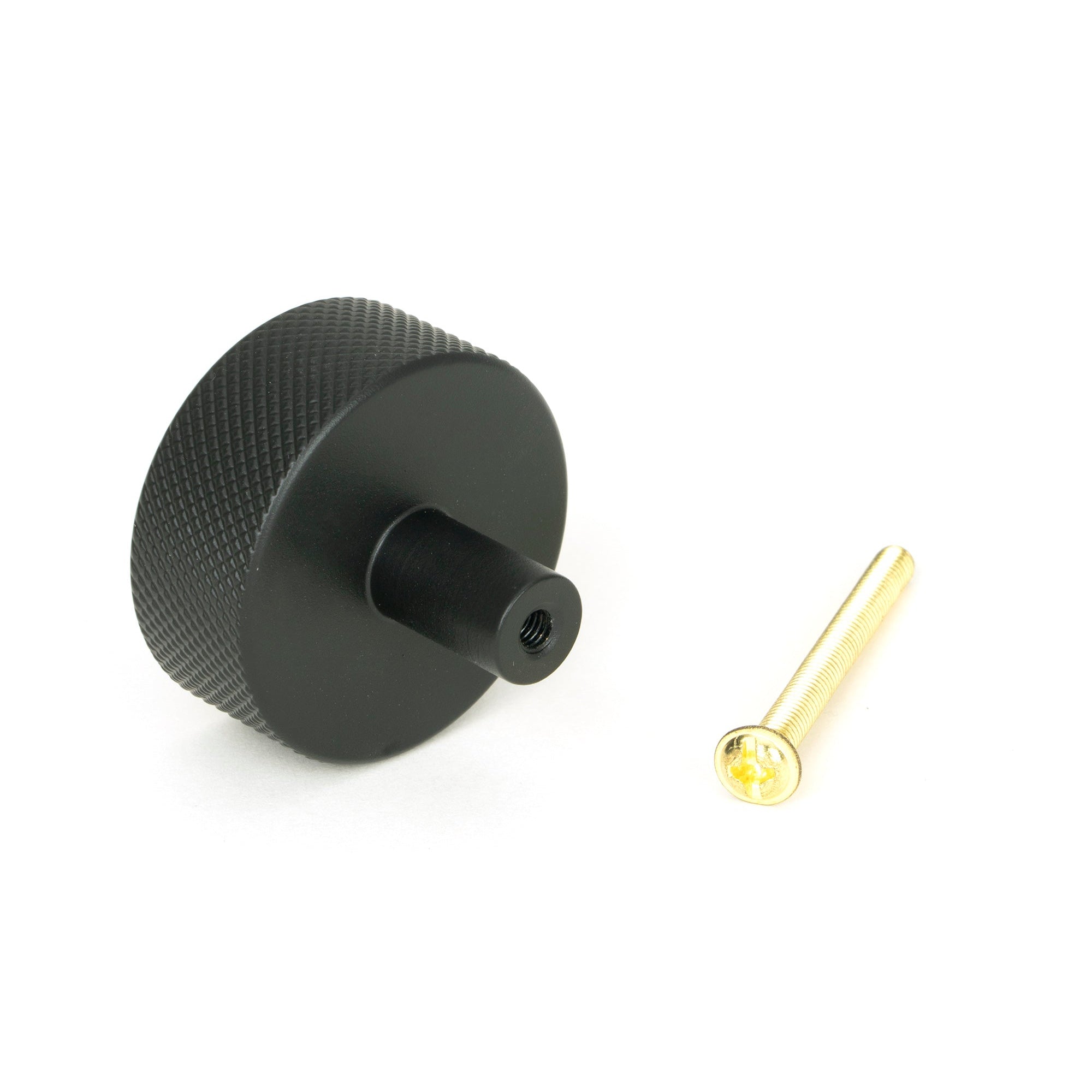 Matt Black Brompton Cabinet Knob - 38mm (No rose) | From The Anvil-Cabinet Knobs-Yester Home