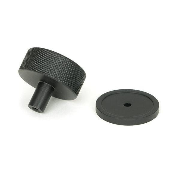 Matt Black Brompton Cabinet Knob - 38mm (Plain) | From The Anvil-Cabinet Knobs-Yester Home