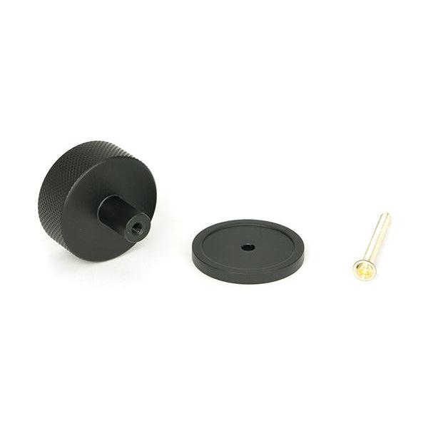 Matt Black Brompton Cabinet Knob - 38mm (Plain) | From The Anvil-Cabinet Knobs-Yester Home