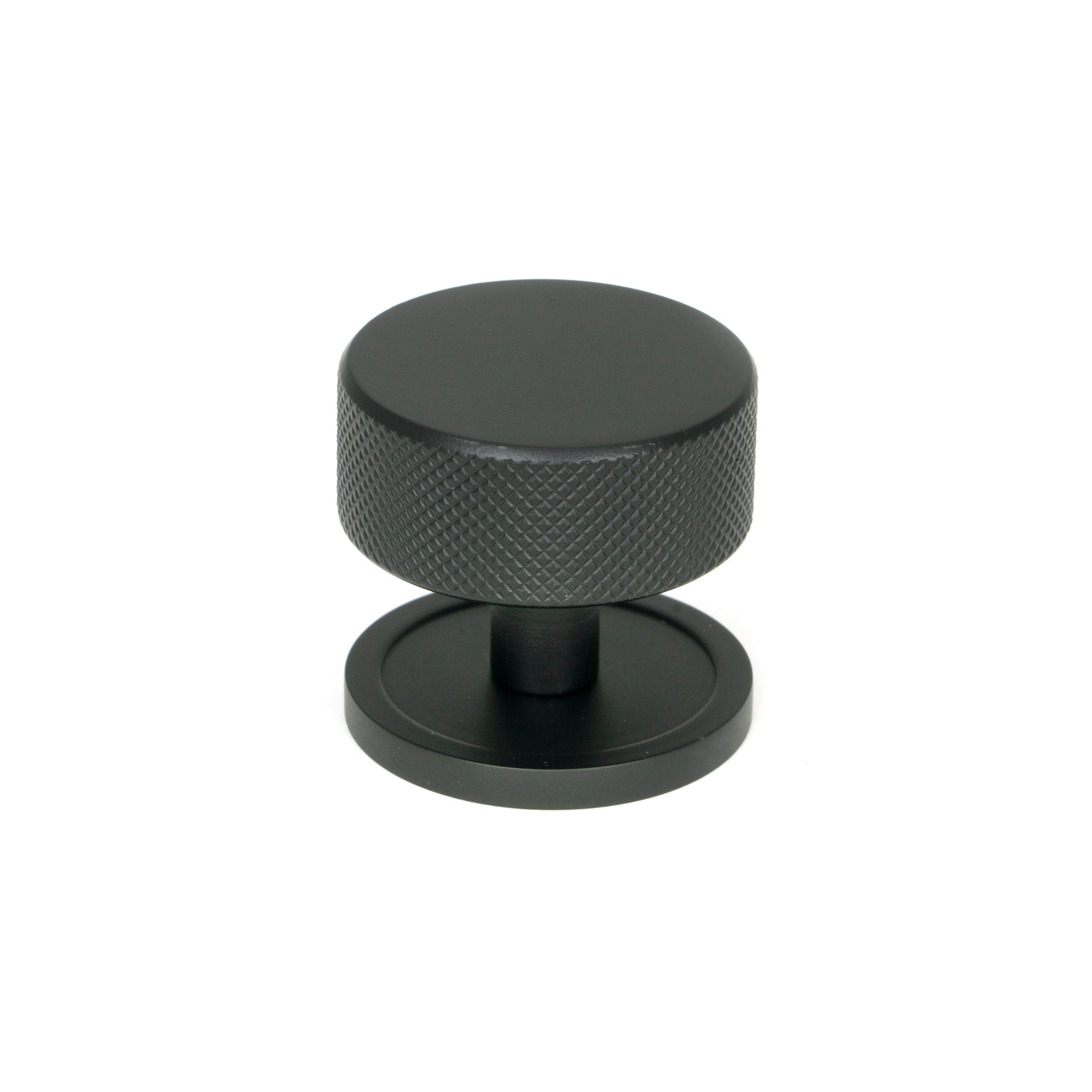 Matt Black Brompton Cabinet Knob - 38mm (Plain) | From The Anvil-Cabinet Knobs-Yester Home