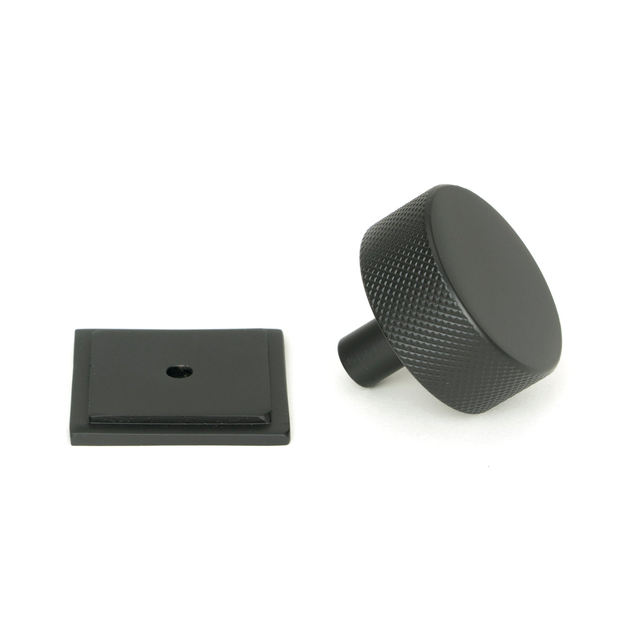 Matt Black Brompton Cabinet Knob - 38mm (Square) | From The Anvil-Cabinet Knobs-Yester Home