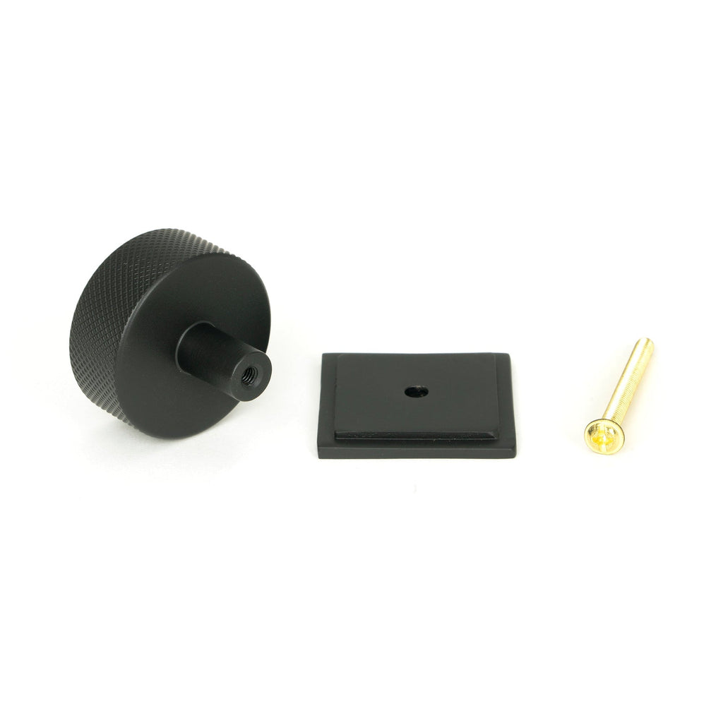 Matt Black Brompton Cabinet Knob - 38mm (Square) | From The Anvil-Cabinet Knobs-Yester Home