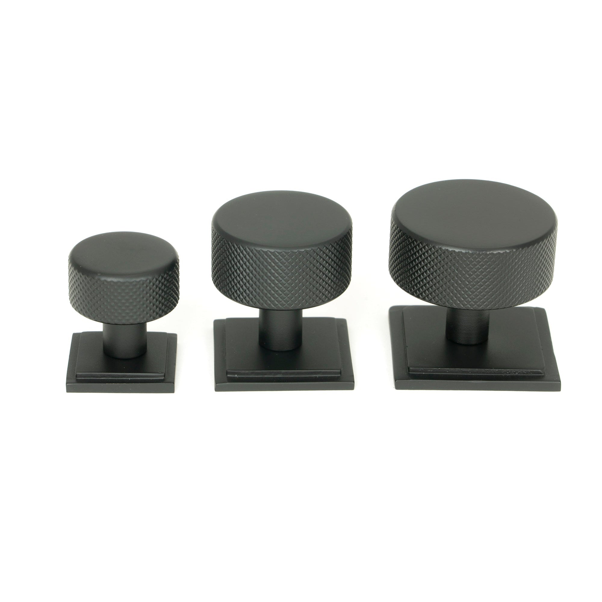 Matt Black Brompton Cabinet Knob - 38mm (Square) | From The Anvil-Cabinet Knobs-Yester Home