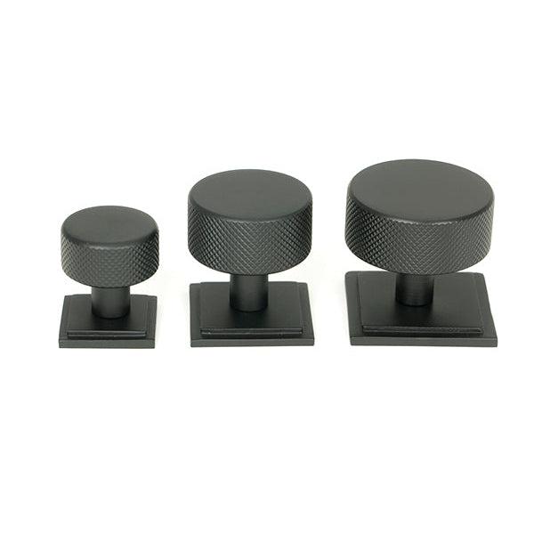 Matt Black Brompton Cabinet Knob - 38mm (Square) | From The Anvil-Cabinet Knobs-Yester Home