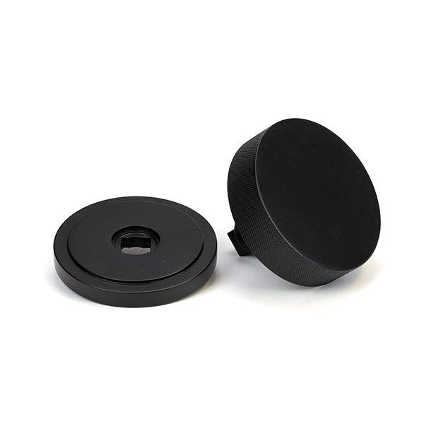 Matt Black Brompton Centre Door Knob (Art Deco) | From The Anvil-Centre Door Knobs-Yester Home