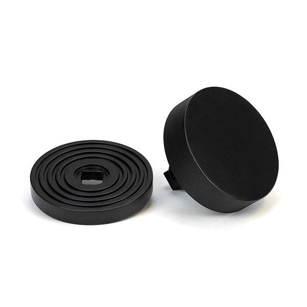 Matt Black Brompton Centre Door Knob (Beehive) | From The Anvil-Centre Door Knobs-Yester Home