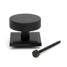 Matt Black Brompton Centre Door Knob (Square) | From The Anvil-Centre Door Knobs-Yester Home