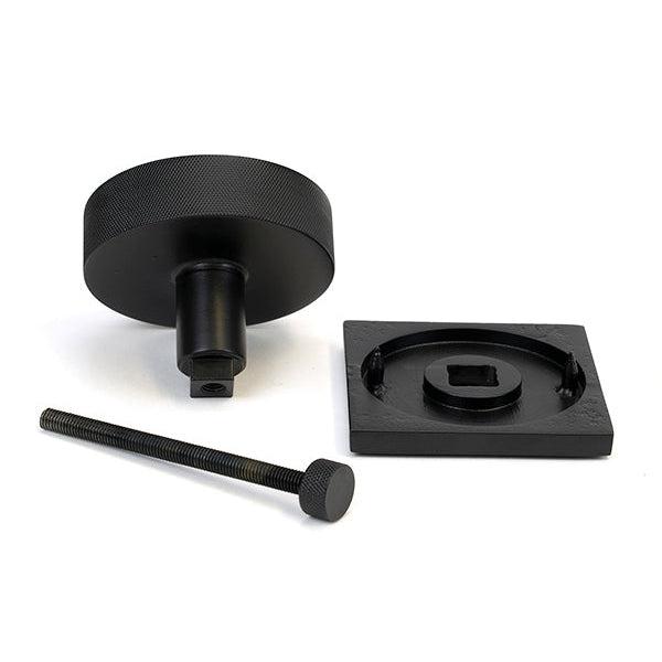 Matt Black Brompton Centre Door Knob (Square) | From The Anvil-Centre Door Knobs-Yester Home