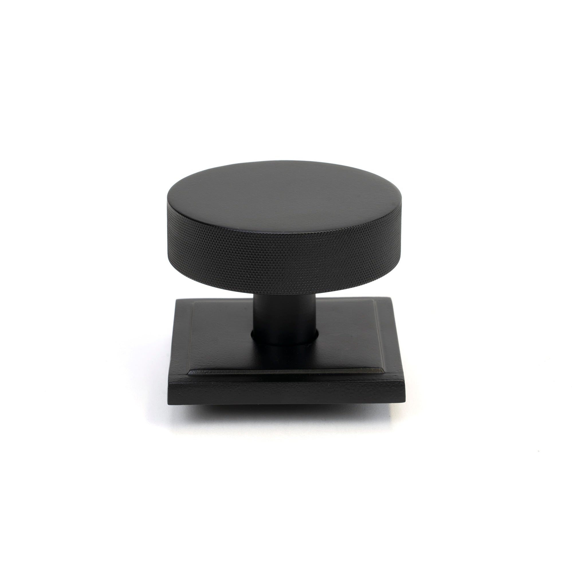 Matt Black Brompton Centre Door Knob (Square) | From The Anvil-Centre Door Knobs-Yester Home