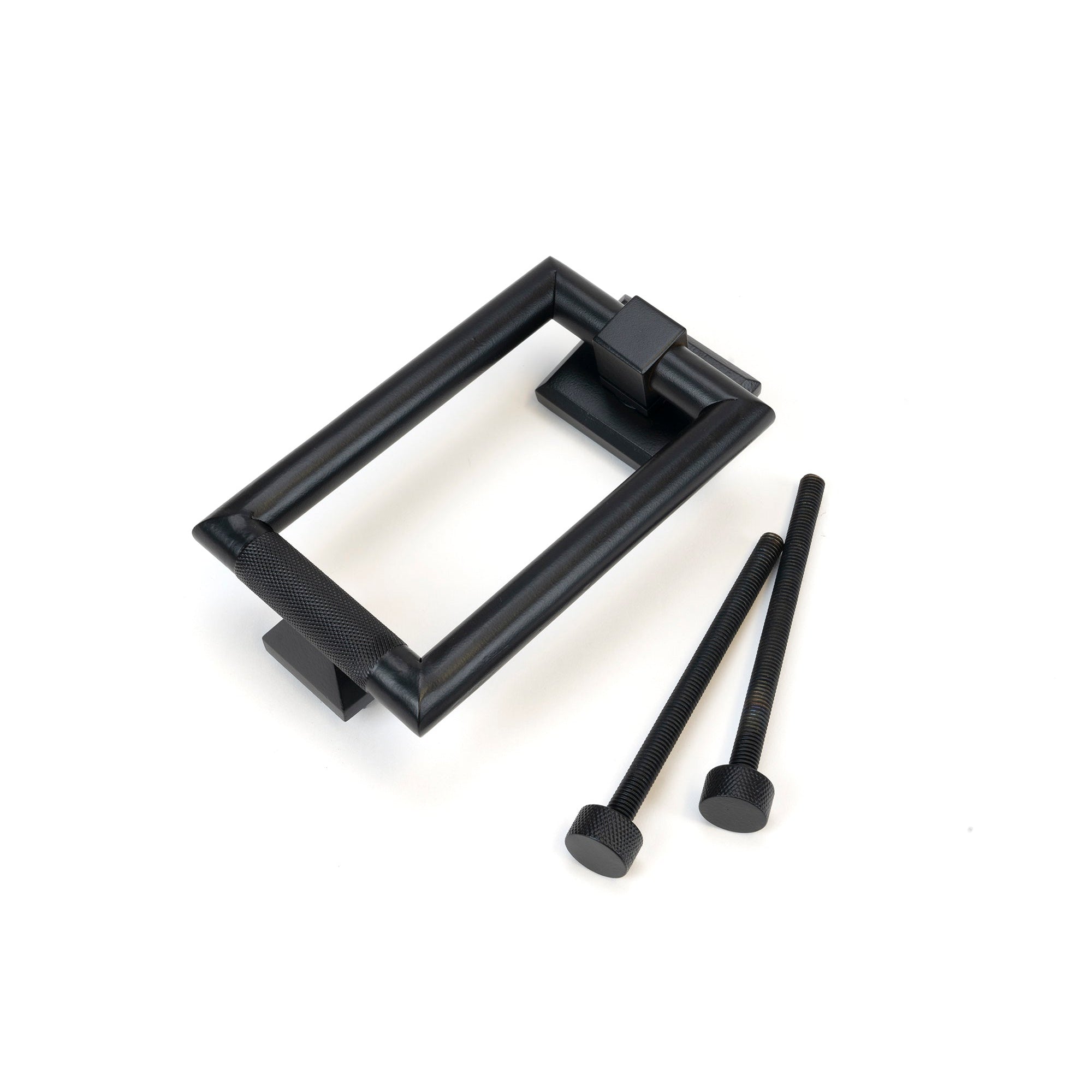 Matt Black Brompton Door Knocker | From The Anvil-Bolt-Through Door Knockers-Yester Home