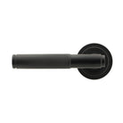 Matt Black Brompton Lever on Rose Set (Art Deco) - Unsprung | From The Anvil-Concealed-Yester Home