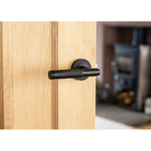 Matt Black Brompton Lever on Rose Set (Beehive) - Unsprung | From The Anvil-Concealed-Yester Home