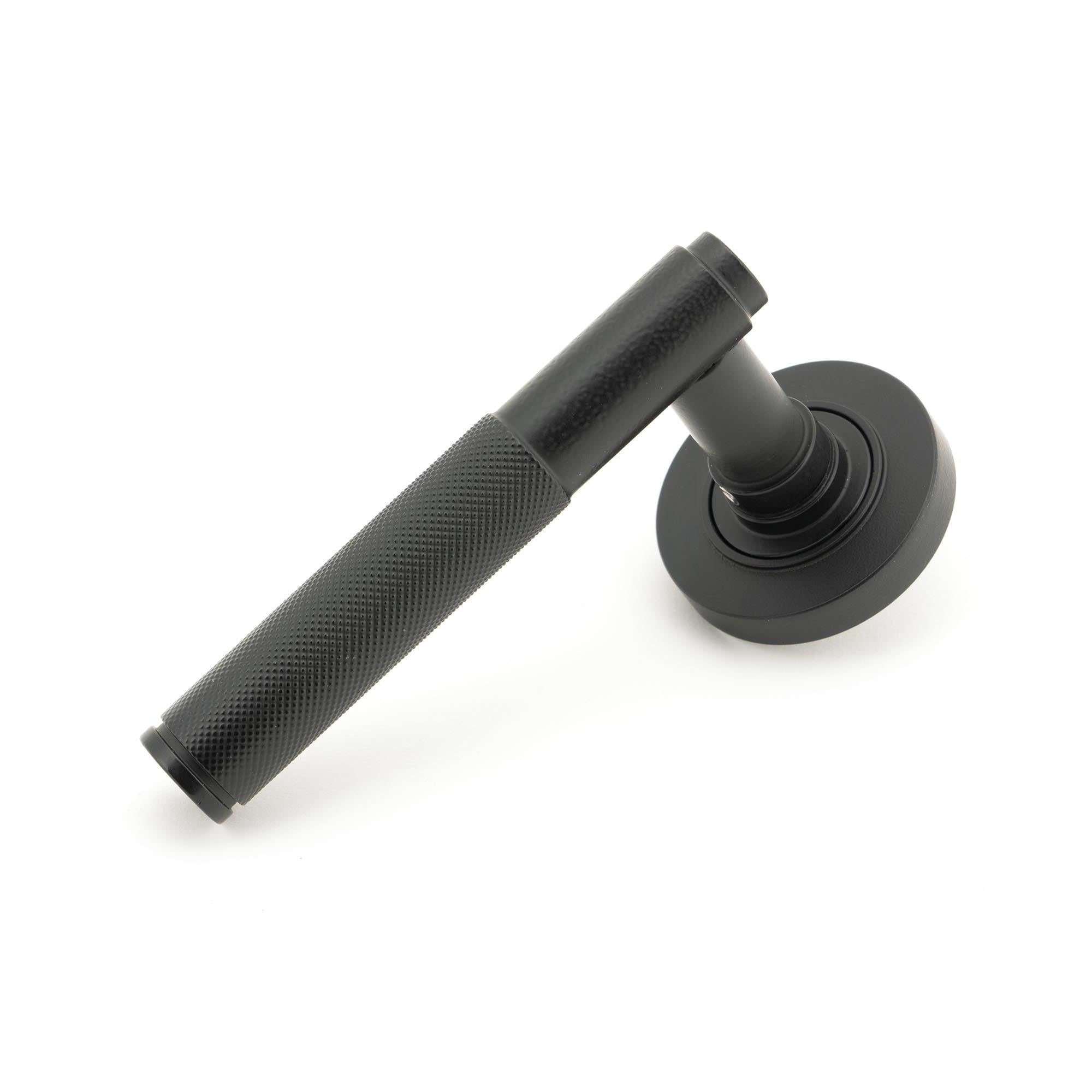 Matt Black Brompton Lever on Rose Set (Plain) | From The Anvil - Concealed - From The Anvil - Yester Home