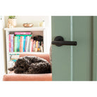 Matt Black Brompton Lever on Rose Set (Plain) | From The Anvil-Concealed-Yester Home