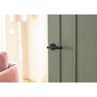 Matt Black Brompton Lever on Rose Set (Plain) - Unsprung | From The Anvil-Concealed-Yester Home