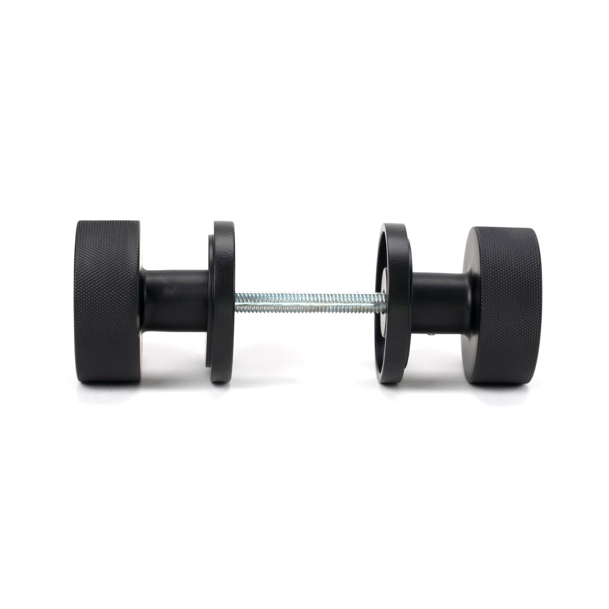 Matt Black Brompton Mortice/Rim Knob Set (Art Deco) | From The Anvil - Mortice Knobs - From The Anvil - Yester Home