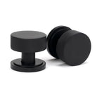 Matt Black Brompton Mortice/Rim Knob Set (Art Deco) | From The Anvil-Mortice Knobs-Yester Home