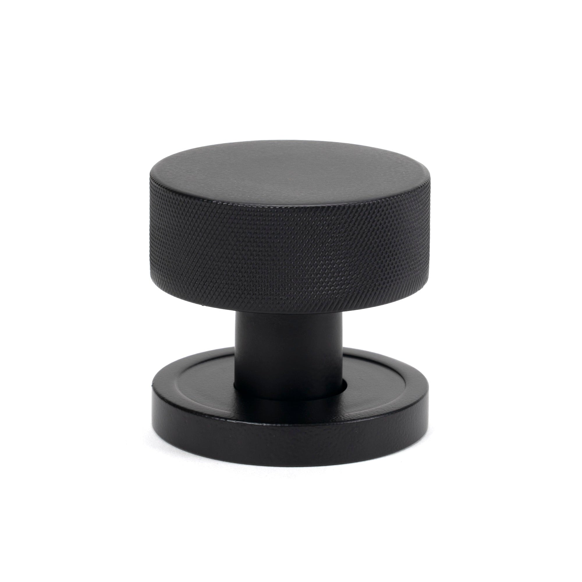 Matt Black Brompton Mortice/Rim Knob Set (Plain) | From The Anvil-Mortice Knobs-Yester Home