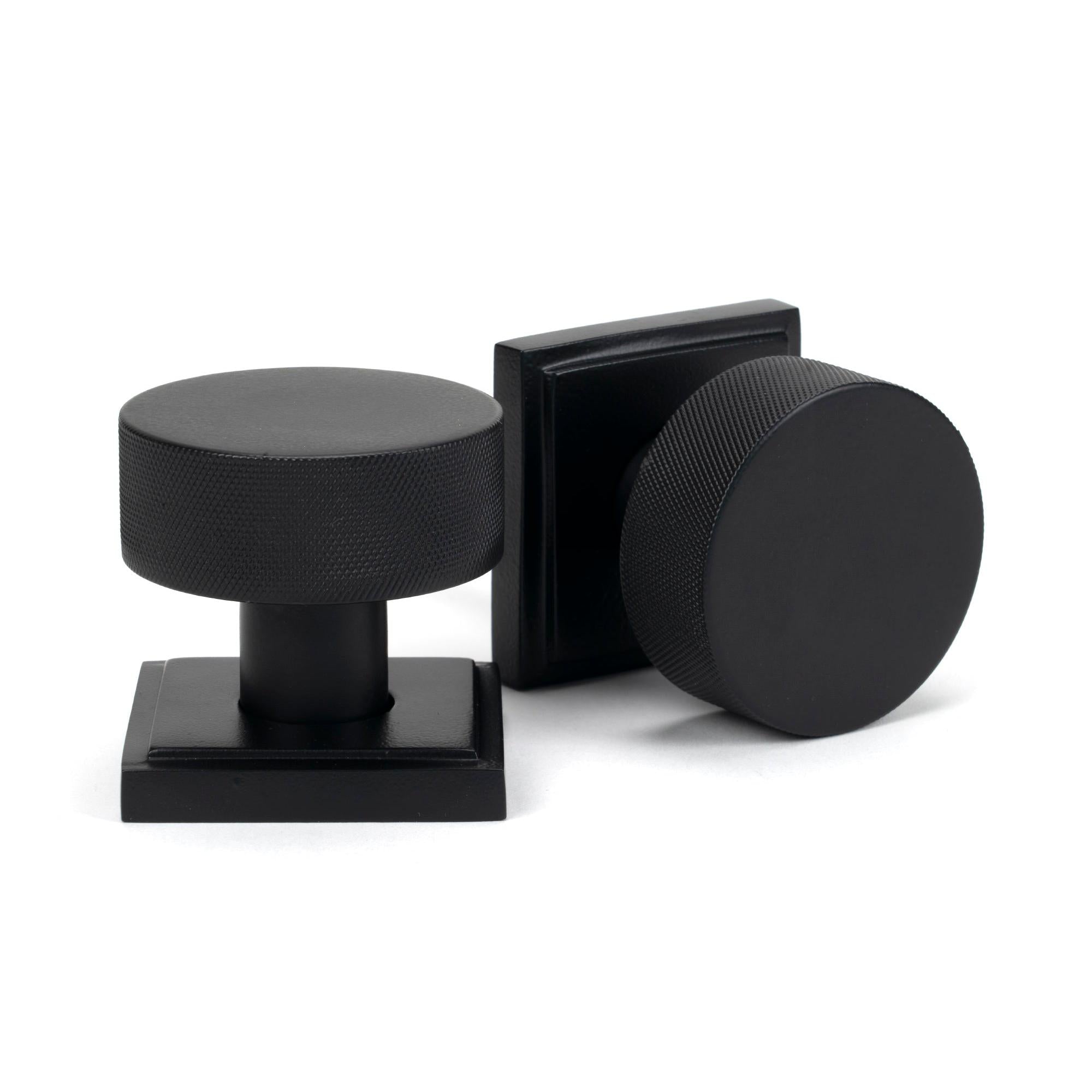 Matt Black Brompton Mortice/Rim Knob Set (Square) | From The Anvil - Mortice Knobs - From The Anvil - Yester Home