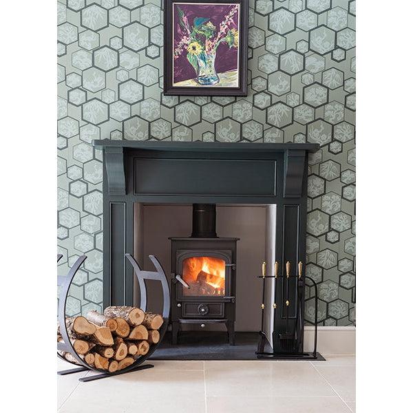 Matt Black Curved Log Holder - Large | From The Anvil-Log Holders-Yester Home