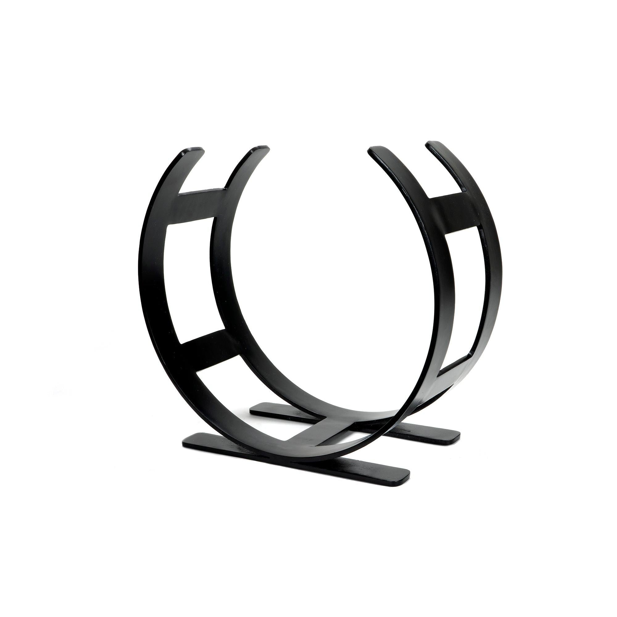 Matt Black Curved Log Holder - Small | From The Anvil - Log Holders - From The Anvil - Yester Home