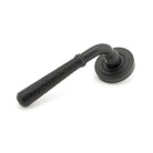 Matt Black Hammered Newbury Lever on Rose Set (Art Deco) | From The Anvil - Concealed - From The Anvil - Yester Home