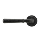 Matt Black Hammered Newbury Lever on Rose Set (Art Deco) - Unsprung | From The Anvil - Concealed - From The Anvil - Yester Home