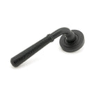 Matt Black Hammered Newbury Lever on Rose Set (Art Deco) - Unsprung | From The Anvil-Concealed-Yester Home