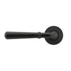 Matt Black Hammered Newbury Lever on Rose Set (Beehive) - Unsprung | From The Anvil - Concealed - From The Anvil - Yester Home