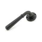 Matt Black Hammered Newbury Lever on Rose Set (Beehive) - Unsprung | From The Anvil - Concealed - From The Anvil - Yester Home