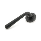 Matt Black Hammered Newbury Lever on Rose Set (Plain) - Unsprung | From The Anvil - Concealed - From The Anvil - Yester Home