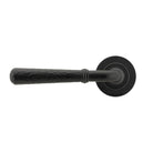 Matt Black Hammered Newbury Lever on Rose Set (Plain) - Unsprung | From The Anvil - Concealed - From The Anvil - Yester Home