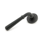 Matt Black Hammered Newbury Lever on Rose Set (Plain) - Unsprung | From The Anvil-Concealed-Yester Home