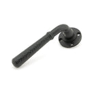 Matt Black Hammered Newbury Lever on Rose Set (Square) - Unsprung | From The Anvil-Concealed-Yester Home