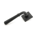 Matt Black Hammered Newbury Lever on Rose Set (Square) - Unsprung | From The Anvil - Concealed - From The Anvil - Yester Home