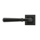 Matt Black Hammered Newbury Lever on Rose Set (Square) - Unsprung | From The Anvil - Concealed - From The Anvil - Yester Home
