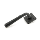 Matt Black Hammered Newbury Lever on Rose Set (Square) - Unsprung | From The Anvil-Concealed-Yester Home