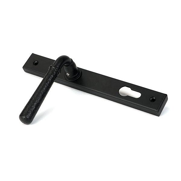 Matt Black Hammered Newbury Slimline Espag. Lock Set | From The Anvil-Espagnolette-Yester Home